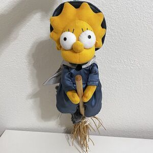 Vintage Applause Witch Lisa Simpson on Flying Broom with Cat Plush Halloween